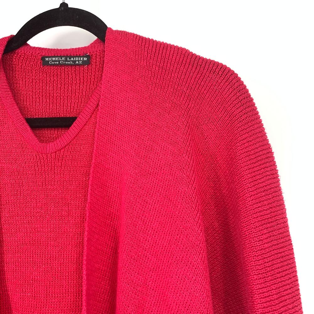 Michele Laidier Women's Apx S Pink 2 Piece Sweater Set Cropped Knit Long Sleeve - Picture 3 of 5